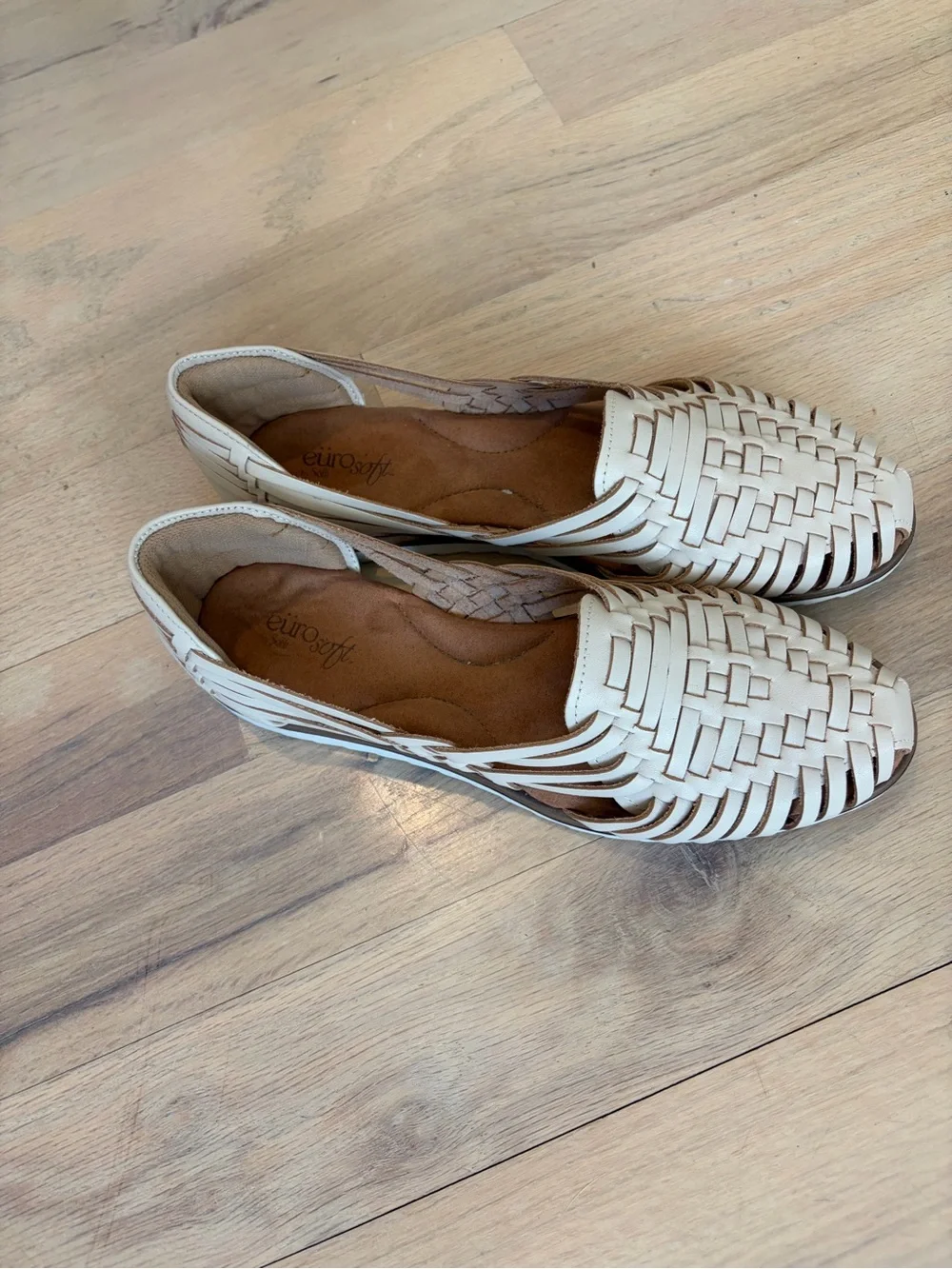 EuroSoft Women's Woven Espadrille Flats in Cream